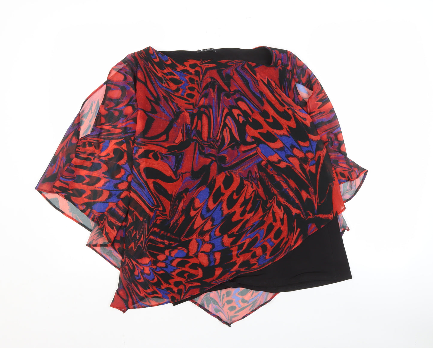 Roman Women's Geometric Red Top, Size 16, Multicoloured