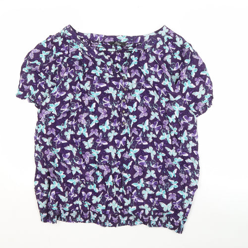 BM Casual Women's Purple Plus Size Butterfly Top