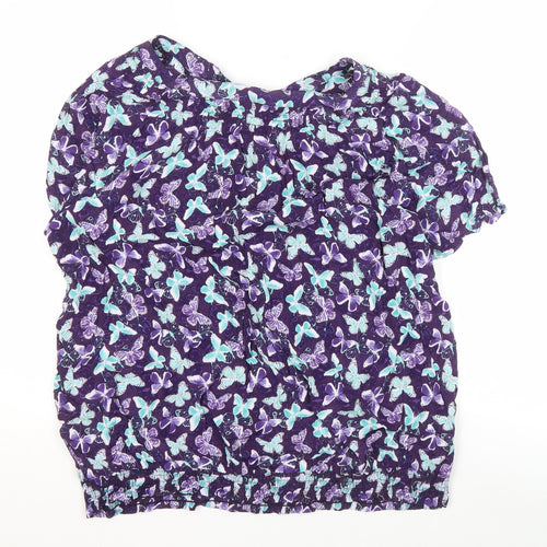 BM Casual Women's Purple Plus Size Butterfly Top