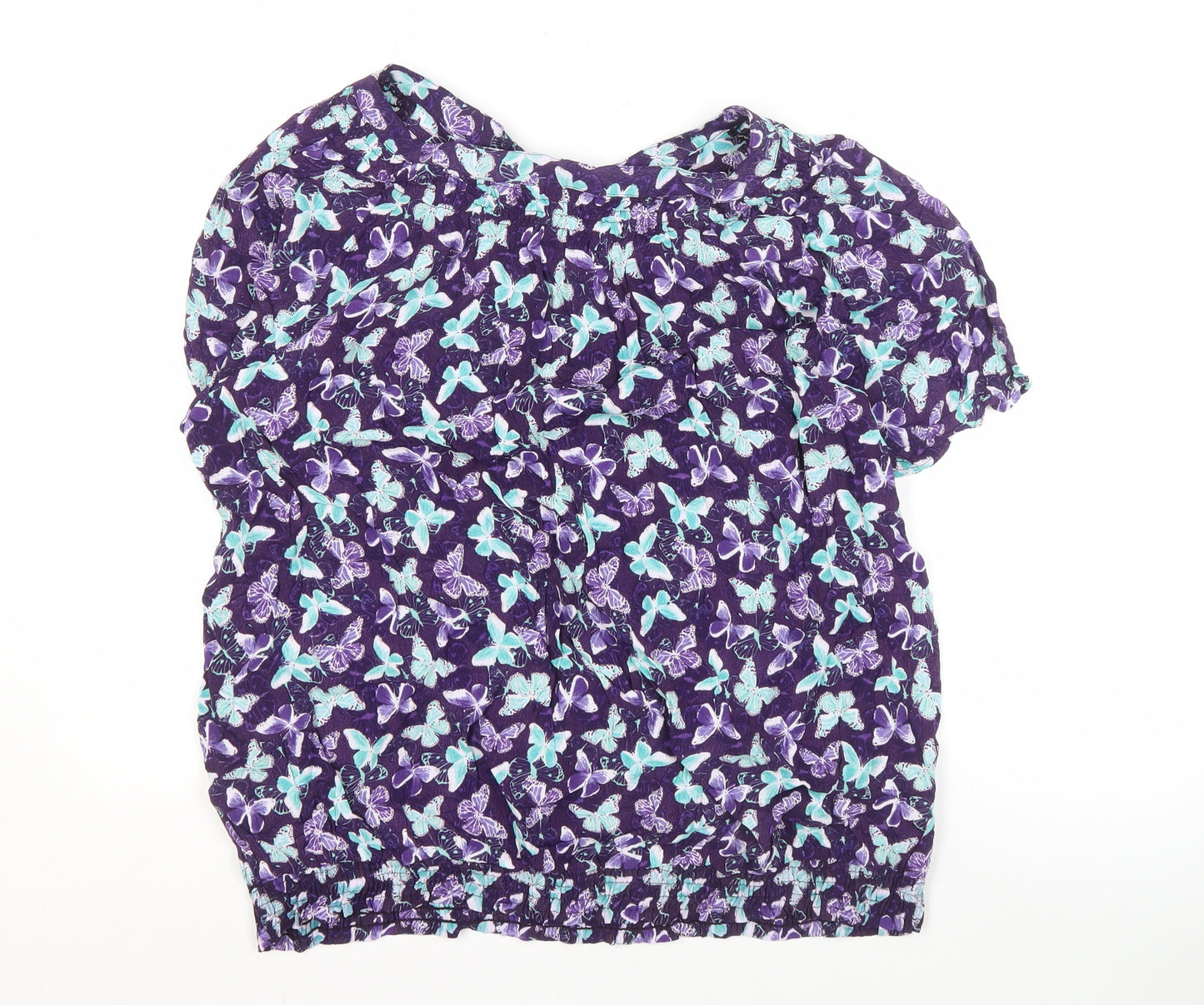 BM Casual Women's Purple Plus Size Butterfly Top
