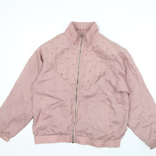 Maurada Women's Pink Silk Bomber Jacket M