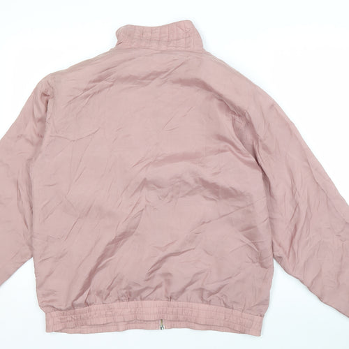 Maurada Women's Pink Silk Bomber Jacket M