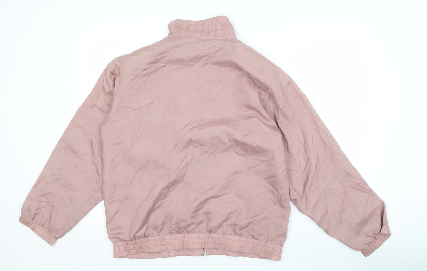 Maurada Women's Pink Silk Bomber Jacket M