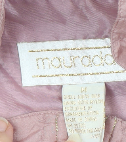 Maurada Women's Pink Silk Bomber Jacket M