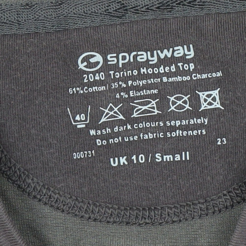Sprayway Women's Grey Henley Hoodie, Size 10, Hooded