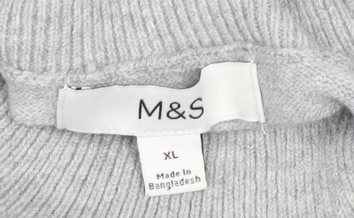 Marks and Spencer Men's XL Grey Roll Neck Jumper