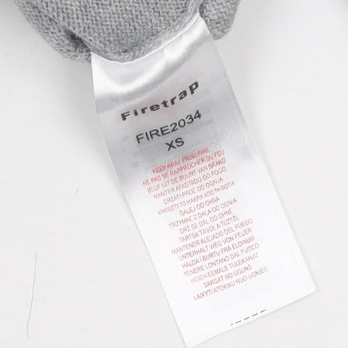 Firetrap Men's Grey Cotton Pullover Jumper XS