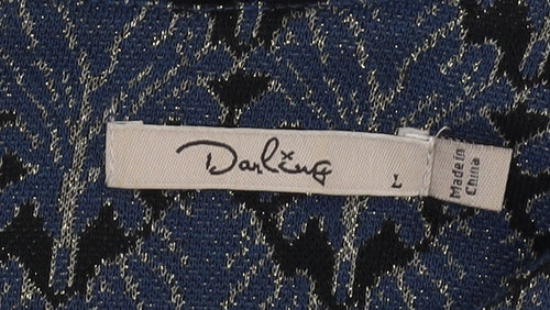 Darling Women's Blue Geometric Shift Dress L