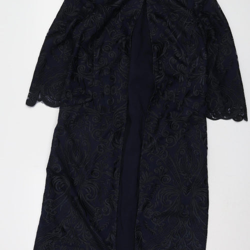 Monsoon Women's Blue Embroidered Coat Size 10