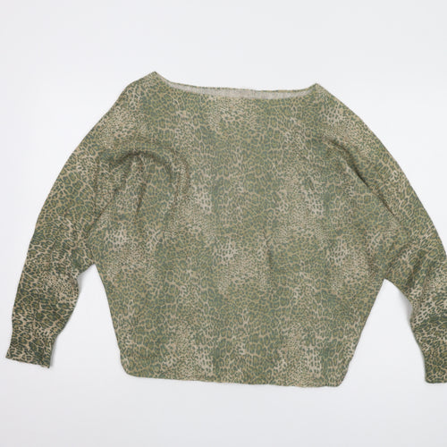 Collezioni Leonardo Women's Green Animal Print Jumper, S