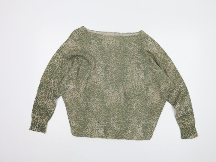 Collezioni Leonardo Women's Green Animal Print Jumper, S