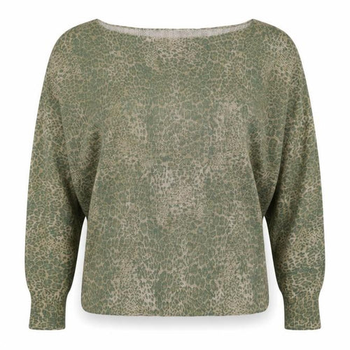 Collezioni Leonardo Women's Green Animal Print Jumper, S