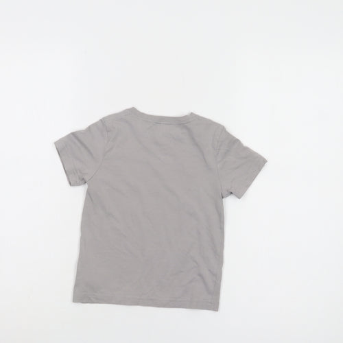 DKNY Boys Grey Logo T-Shirt, Size 5, Casual Short Sleeve