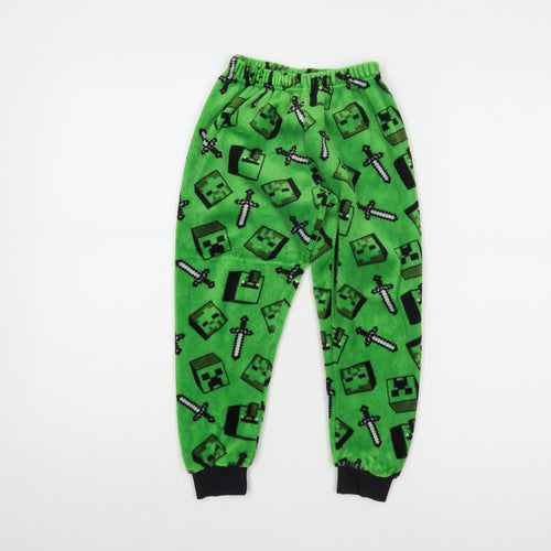 Minecraft Boys Green Fleece Pyjama Pants Age 7