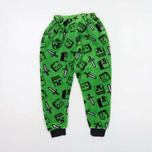 Minecraft Boys Green Fleece Pyjama Pants Age 7