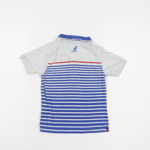 Kangol Boys Blue Striped Polo Shirt - 4-5 Years