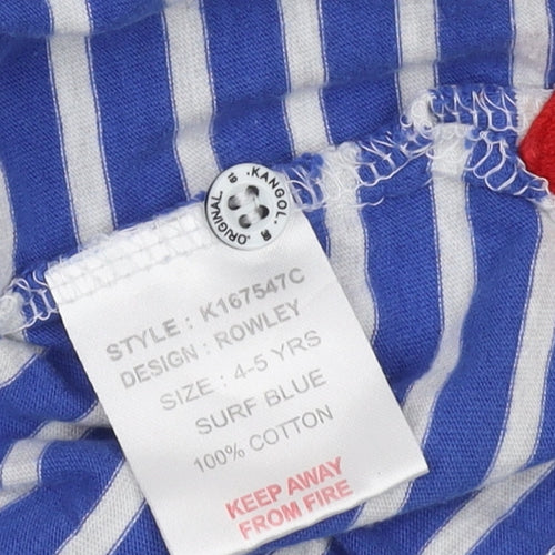 Kangol Boys Blue Striped Polo Shirt - 4-5 Years