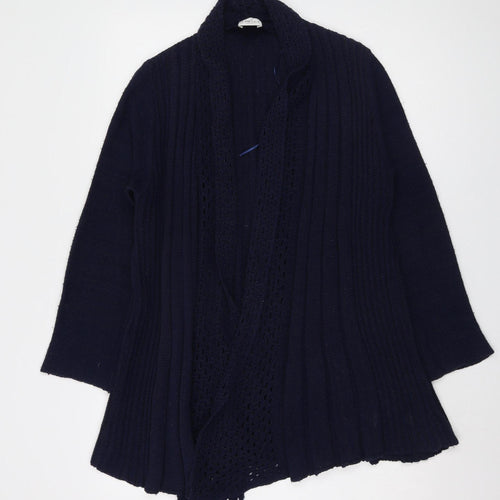 Eastex Women's Blue Open Front Cardigan, S, Casual Knit Style