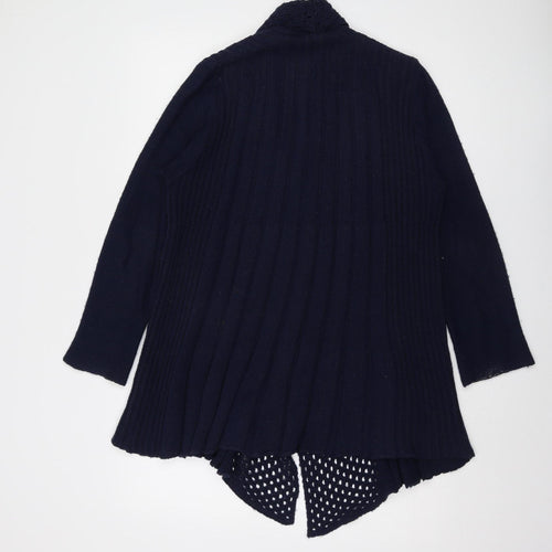 Eastex Women's Blue Open Front Cardigan, S, Casual Knit Style