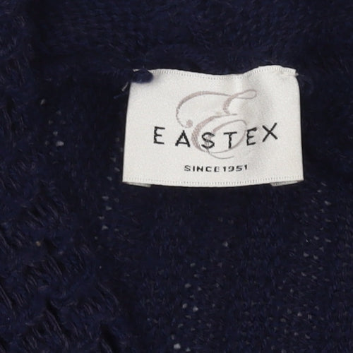 Eastex Women's Blue Open Front Cardigan, S, Casual Knit Style