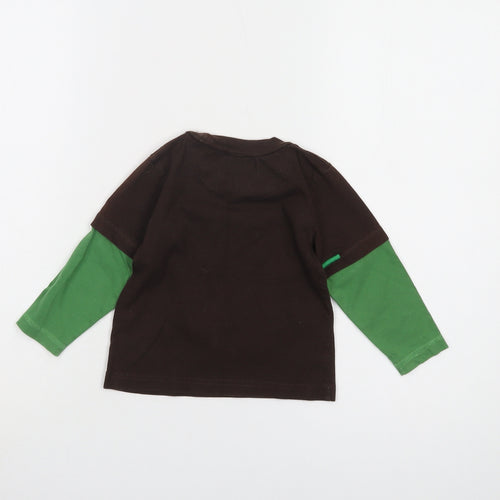 St George by Duffer Unisex Baby T-Shirt Brown/Green 12-18 Months