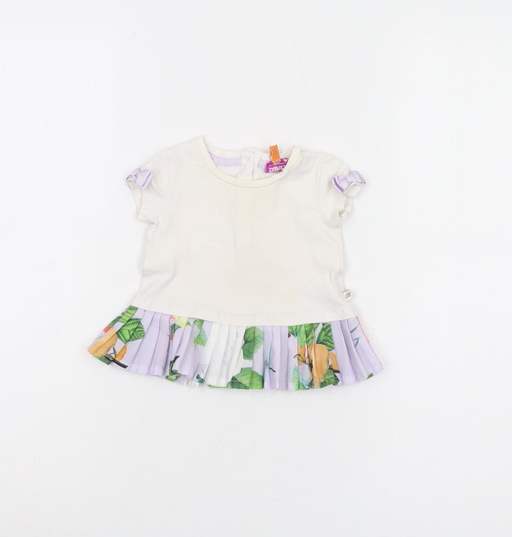 Ted Baker Girls Ivory Floral Blouse 36M Party Style