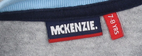 McKenzie Boys T-Shirt Grey Blue 7-8 Years Graphic Casual