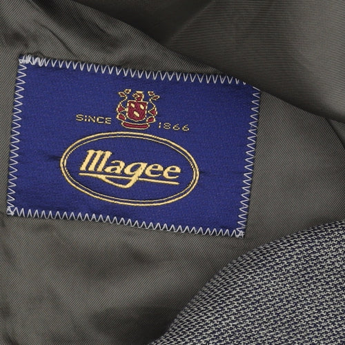 Magee Men's Grey Blazer 42R Check Tweed Classic Formal