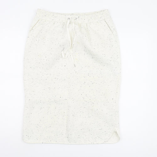 Massimo Dutti Women’s Ivory Midi Skirt, Size 12