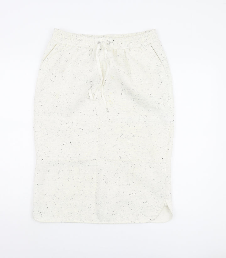 Massimo Dutti Women’s Ivory Midi Skirt, Size 12