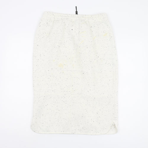 Massimo Dutti Women’s Ivory Midi Skirt, Size 12