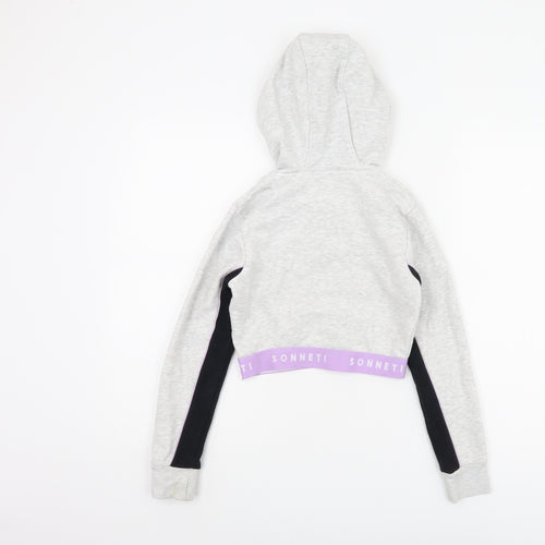 Sonneti Girls Grey Logo Pullover Hoodie, 8-9 Years