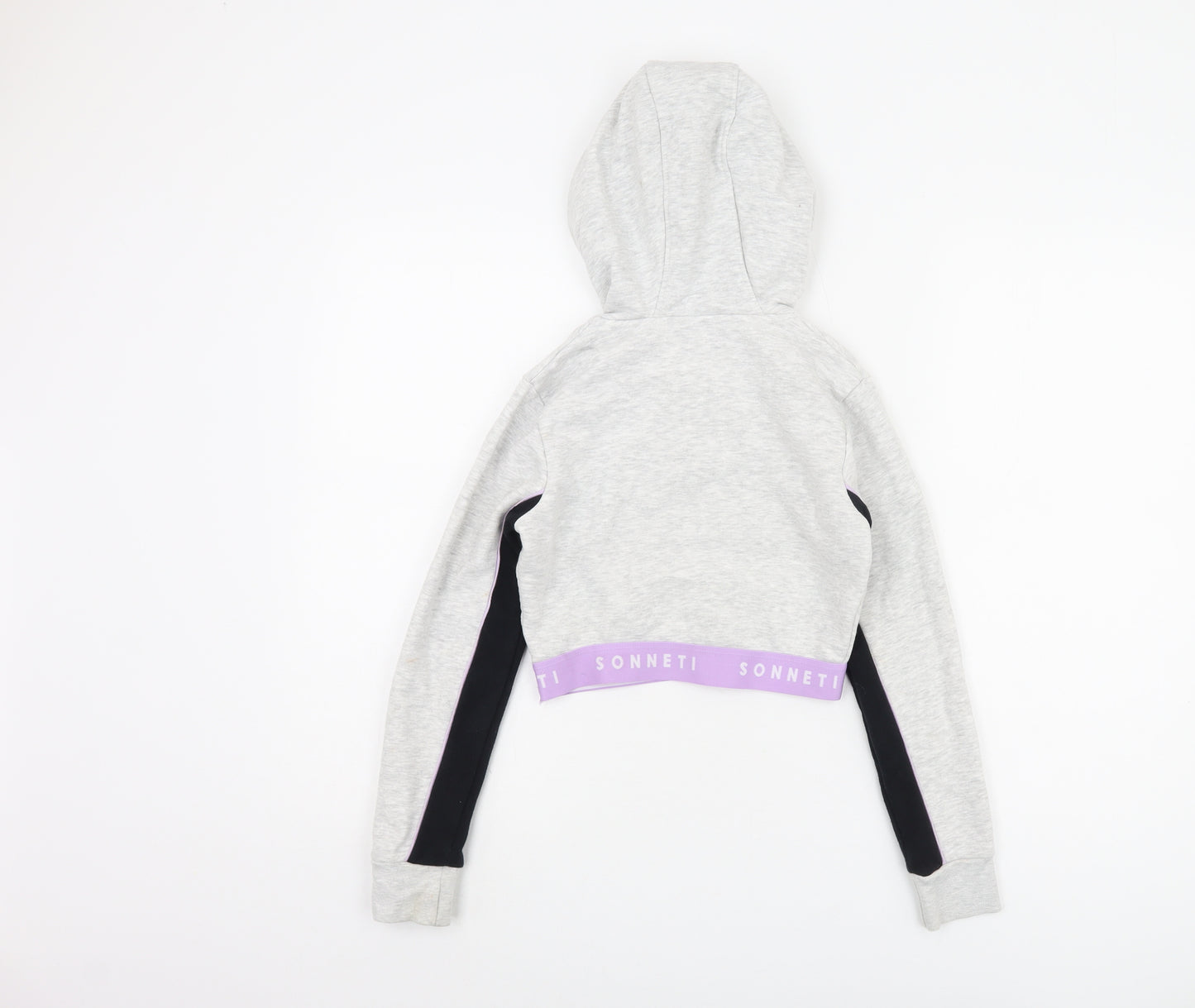 Sonneti Girls Grey Logo Pullover Hoodie, 8-9 Years