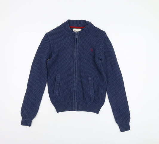 Original Penguin Boys Blue Full Zip Jumper Size 12-13Y