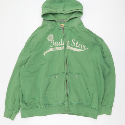 Joe Browns Men's Green 2XL Full Zip Vintage Hoodie