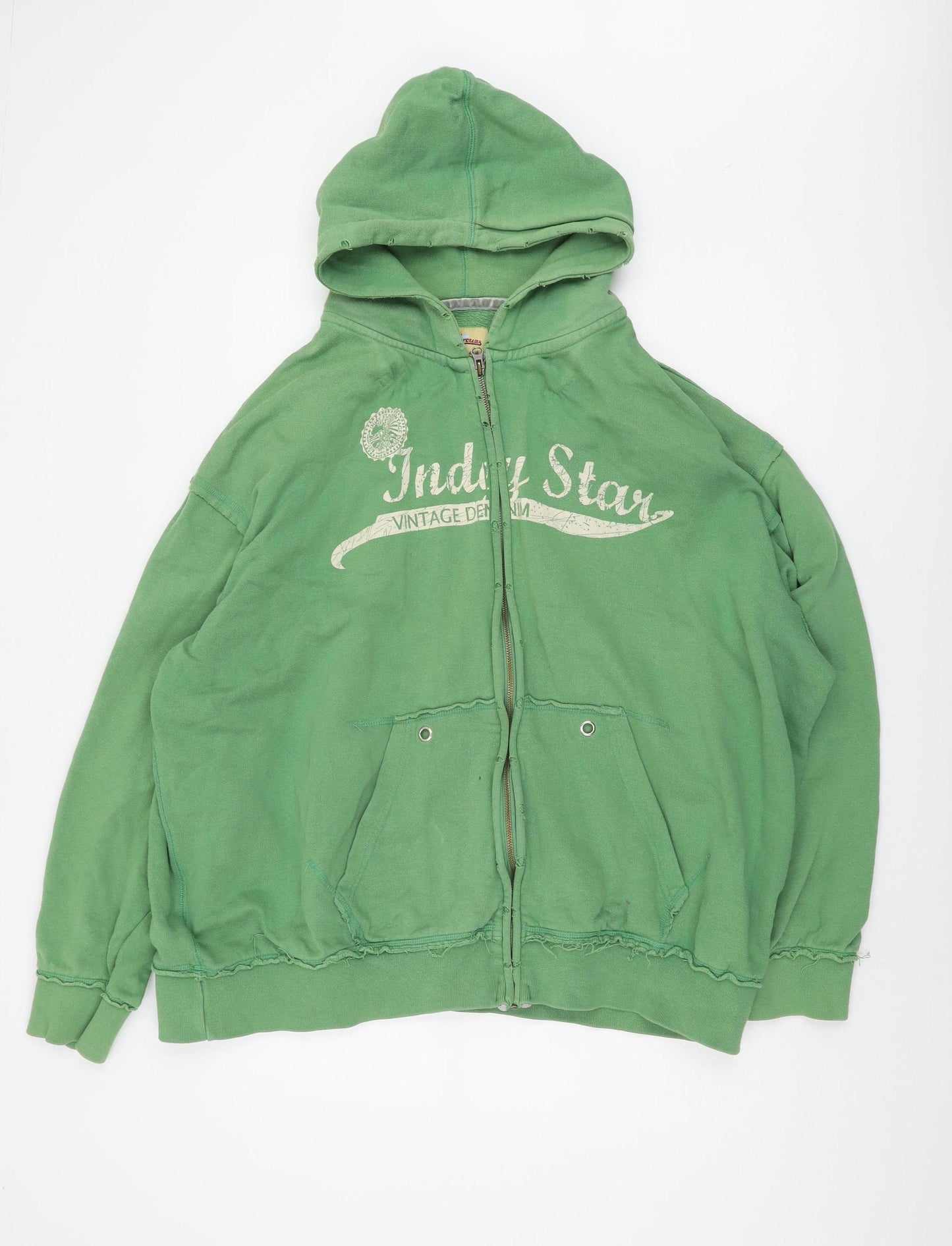 Joe Browns Men's Green 2XL Full Zip Vintage Hoodie