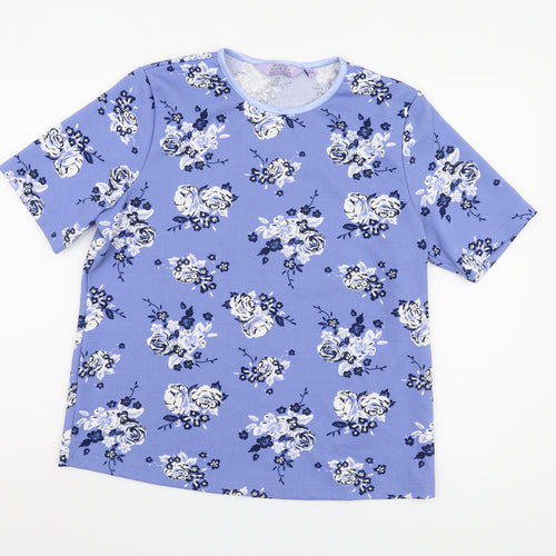 Honor Millburn Women's Blue Floral T-Shirt Size M