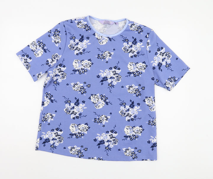 Honor Millburn Women's Blue Floral T-Shirt Size M