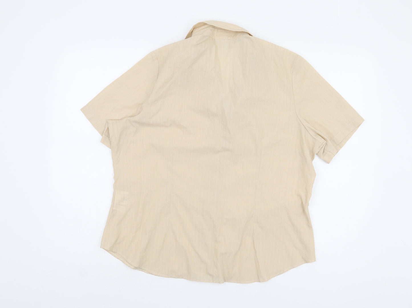 Canda Women's Beige Button-Up Shirt Size 18