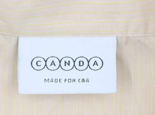 Canda Women's Beige Button-Up Shirt Size 18