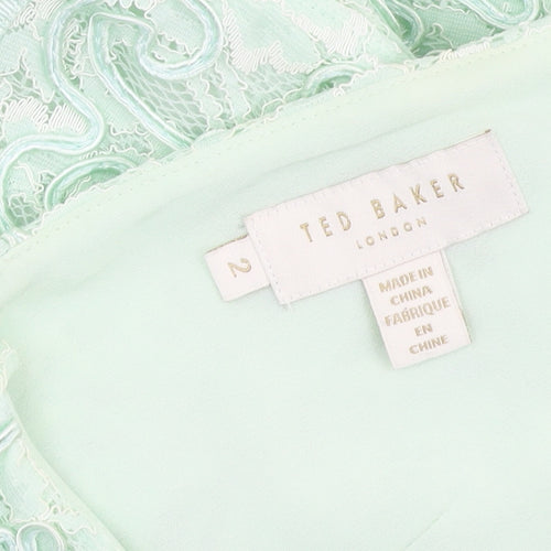 Ted Baker Women's Green Fit & Flare Dress Size 6