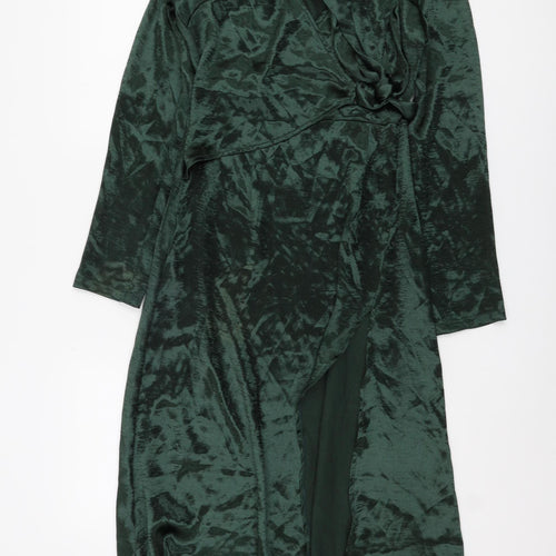 PrettyLittleThing Green V-Neck Dress UK 8