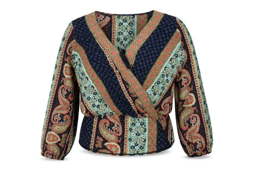 Front view of Hollister Women's Multicoloured XS Wrap Blouse