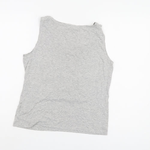 Jaeger Women's Medium Grey Cotton Tank Top, USA Theme