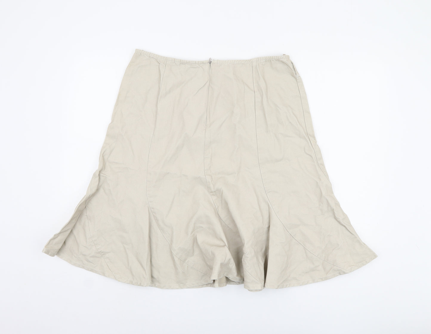 Per Una Women's Beige Flare Skirt, Size 16