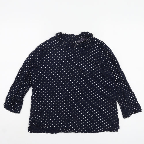 Marks and Spencer Women's Blue Polka Dot Blouse Size 12