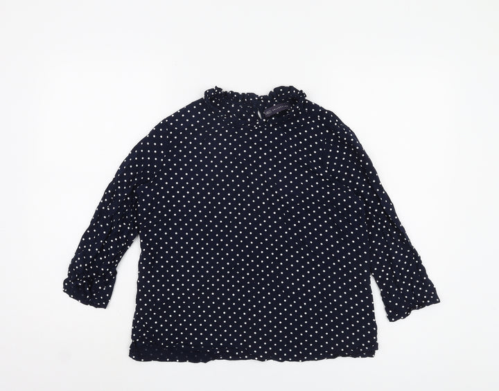 Marks and Spencer Women's Blue Polka Dot Blouse Size 12