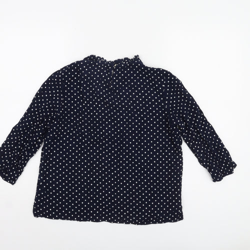 Marks and Spencer Women's Blue Polka Dot Blouse Size 12