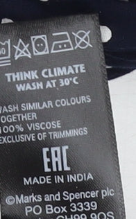 Marks and Spencer Women's Blue Polka Dot Blouse Size 12