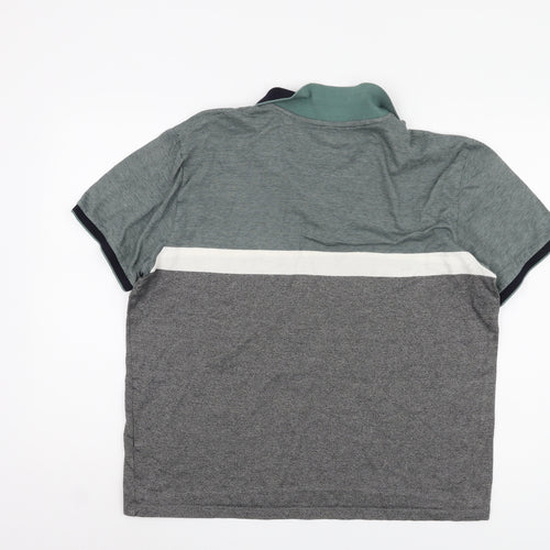 Next Men's Grey Colourblock Polo Shirt XL